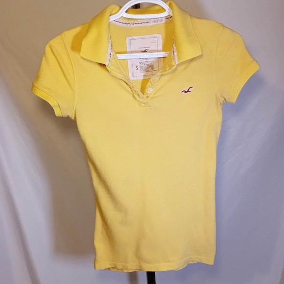 Vintage Y2K Juniors Hollister Stretch Short Sleeve Polo Shirt Preppy School S - Picture 13 of 16